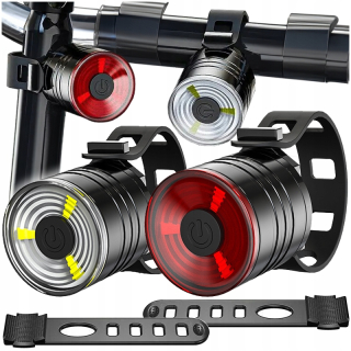 CYKLISTICKÁ LAMPA PREDNÁ + ZADNÉ LED BICYKLOVÉ SVETLÁ PRE SET RIADÍT + HODINKY